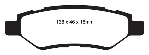 EBC DP21829 Greenstuff 2000 Rear Brake Pads, Cadillac CTS 3.0 2008-2013