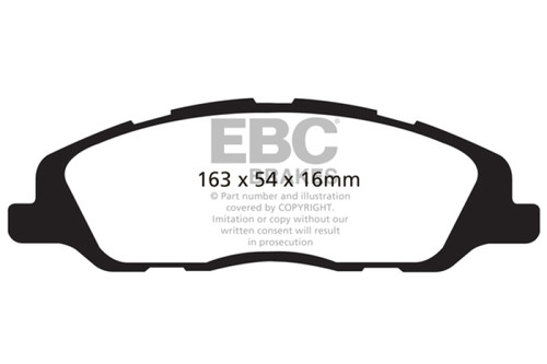 EBC DP21868 Greenstuff 2000 Front Brake Pads, Ford Mustang 3.7 (A/T+Performance Pkg) 2013-2014