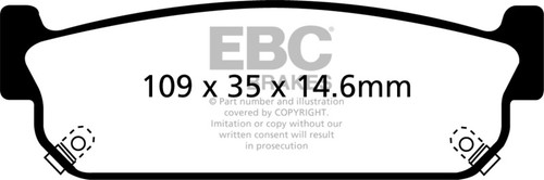 EBC DP41784R Yellowstuff Rear Brake Pads, Infiniti J30 3.0 1993-1997