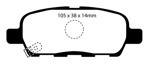 EBC DP41955R Yellowstuff Rear Brake Pads, Infiniti EX35 3.5 2008-2013