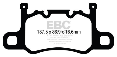 EBC 13-15 Porsche 911 (991) (Cast Iron Rotor only) 3.8 GT3 Yellowstuff Rear Brake Pads