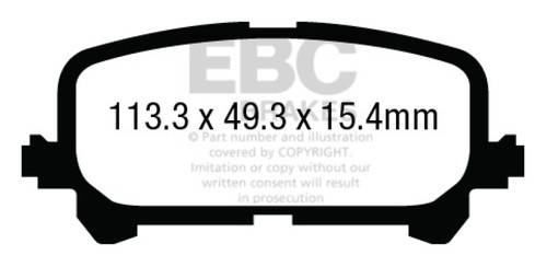 EBC DP63025 Greenstuff 6000 Elite Rear Brake Pads, Acura MDX 3.5 2014+