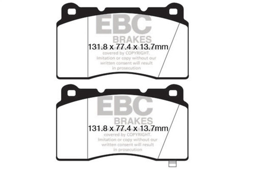 EBC DP42147R Yellowstuff Front Brake Pads, Hyundai Genesis Coupe 2.0 Turbo (Brembo) 2009+