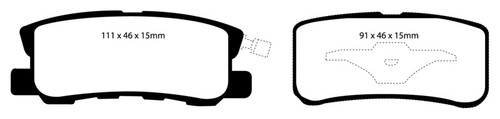 EBC DP61407 Greenstuff 6000 Elite Rear Brake Pads, Jeep Compass 2.0 (302mm Rear Rotors) 2009+
