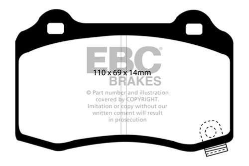 EBC DP21788 Greenstuff 2000 Rear Brake Pads, Tesla Model S Electric RWD 2012-2017