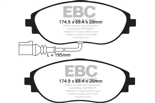 EBC DP42127R Yellowstuff Front Brake Pads, Audi S3 2.0 Turbo 2014-2020