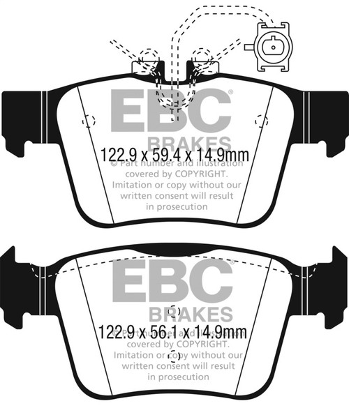 EBC DP22315 Greenstuff 2000 Rear Brake Pads, Alfa Romeo Giulia 2.0L Turbo 2017+