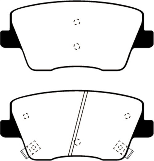 EBC DP22344 Greenstuff 2000 Rear Brake Pads, Hyundai Veloster N (2nd Gen) 2.0L Turbo 2019+