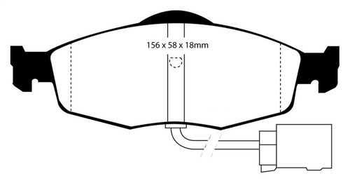 EBC DP4955R Yellowstuff Front Brake Pads, Ford Contour 2.0 1995-2000