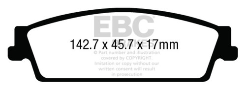 EBC DP63022 Greenstuff 6000 Elite Rear Brake Pads, Cadillac Escalade 6.2 2WD 2015+