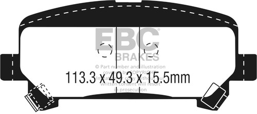 EBC DP63045 Greenstuff 6000 Elite Rear Brake Pads, Chevrolet Colorado 2.5 2015+