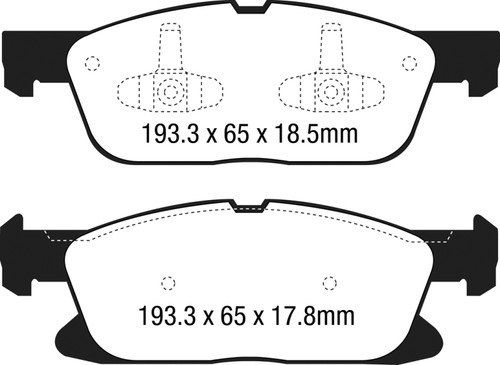 EBC DP23046 Greenstuff 2000 Front Brake Pads, Ford Edge 2.0 Turbo FWD 2015+