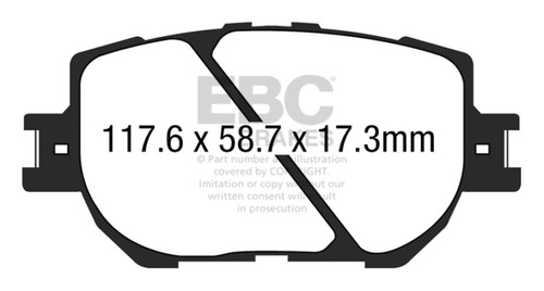 EBC DP23035 Greenstuff 2000 Front Brake Pads, Lexus IS250 2.5 2014+