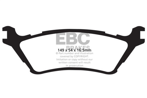 EBC DP61891 Greenstuff 6000 Elite Rear Brake Pads, Ford F150 2.7 Twin Turbo (2WD) 2015+