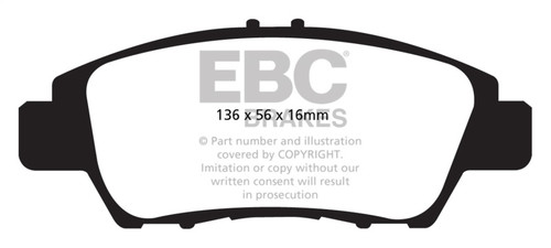 EBC DP32041C Redstuff Ceramic Front Brake Pads, Honda CR-Z 1.5LL Hybrid 2010-2015