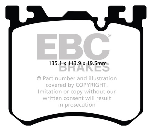 EBC DP42091R Yellowstuff Front Brake Pads, BMW X5M 4.4 Twin Turbo 2010+