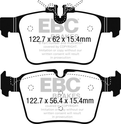 EBC DP22215 Greenstuff 2000 Rear Brake Pads, Mercedes-Benz C300 (W205) 2.0 Turbo 4-matic 2015+