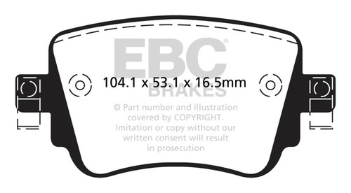 EBC DP42201R Yellowstuff Rear Brake Pads, Volkswagen GTi 2.0 Turbo 2015-2021