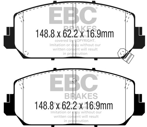 EBC DP23049 Greenstuff 2000 Front Brake Pads, Acura ILX 2.4 2016+