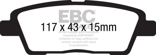 EBC DP21881 Greenstuff 2000 Rear Brake Pads, Hyundai Genesis 3.8 2010-2011