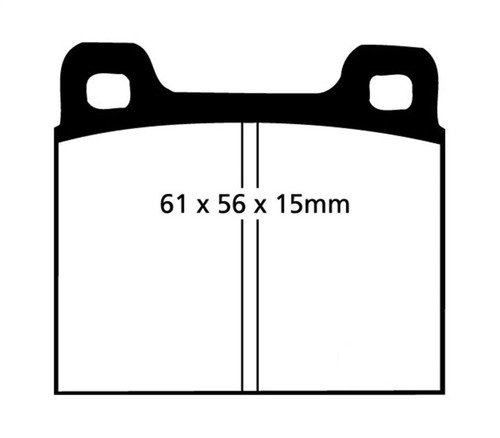 EBC DP4104R Yellowstuff Front Brake Pads, Porsche 911 2.0 (M Caliper) (Solid front rotor) 1964-1969