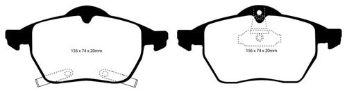 EBC DP31187C Redstuff Ceramic Front Brake Pads, Saab 9-3 2.0 Turbo 1998