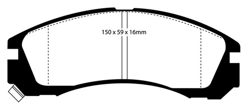 EBC DP4954R Yellowstuff Rear Brake Pads, Dodge B150 B1500 Cargo 1500 Van 1/2 Ton 1998-2002
