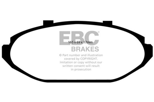 EBC DP21615P Greenstuff 2000 Front Brake Pads, Ford Crown Victoria (Police) 4.6 (Phenolic Pistons) 1998-2002