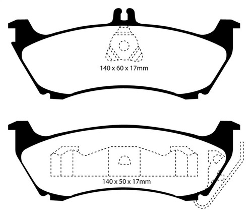EBC DP61437 Greenstuff 6000 Elite Rear Brake Pads, Mercedes-Benz M-Class (ML) ML320 3.2 1999-2002