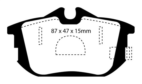 EBC DP41076R Yellowstuff Rear Brake Pads, Volvo S40 1.9 Turbo T4 (200 BHP) 1999-2004