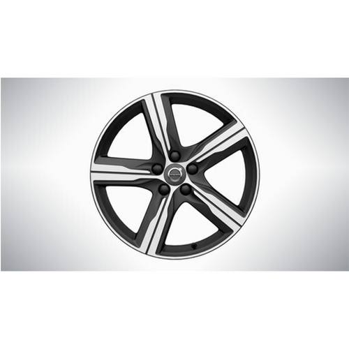 Volvo Genuine Wheels 31408899 19x8.5 5-Spoke Matte Black Diamond Cut Alloy Wheel