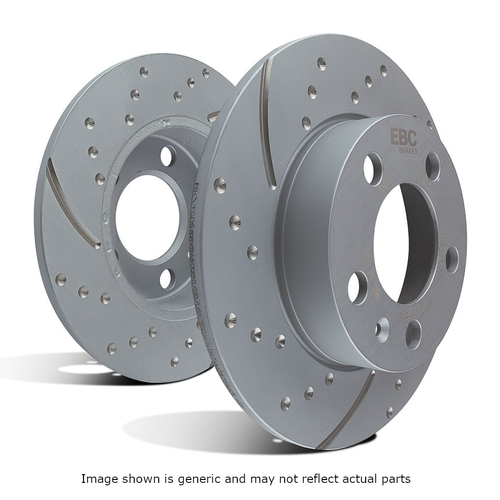 EBC GD1284 GD Sport 260mm Rear Brake Rotor (Pair), Volkswagen Golf 2.5 (Girling rear caliper) 2005-2014