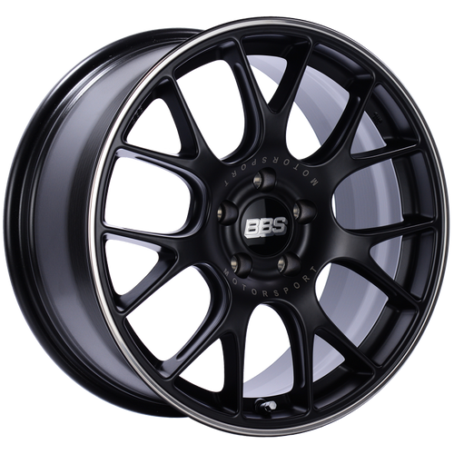 BBS CH-R 18x8.5 5x112 ET38 Satin Black Polished Rim Protector Wheel -82mm PFS/Clip Required