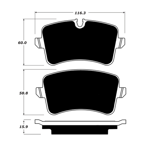 Porterfield AP1547 R4-S Rear Brake Pad, Audi A8 Quattro 2011-2018