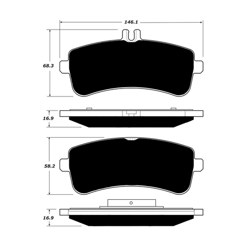 Porterfield AP1669 R4-S Rear Brake Pad, 2013-2016 Mercedes SL Class / 2014-2017 Mercedes S Class