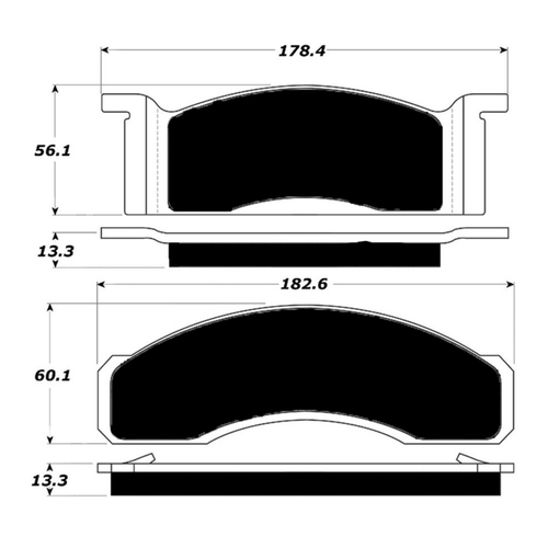 Porterfield APD-34 R4-S Front Brake Pad, 1968-1973 Ford Mustang / 1968-1971 Torino / 1968-1971 Montego / 1968-1973 Cougar
