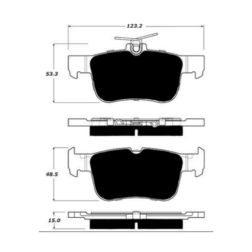 Porterfield AP1665 R4-S Rear Brake Pad, Lincoln MKC 2.0L / 2.3L 2017-2019