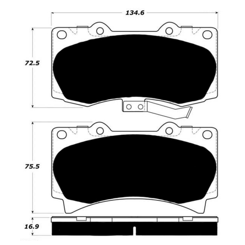 Porterfield AP1119 R4-S Front Brake Pad, Hummer H3 3.5 2005-2007