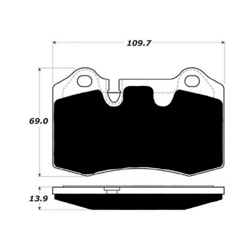 Porterfield AP1166 R4-S Rear Brake Pad, Aston Martin DB9 5.9 2004-2012