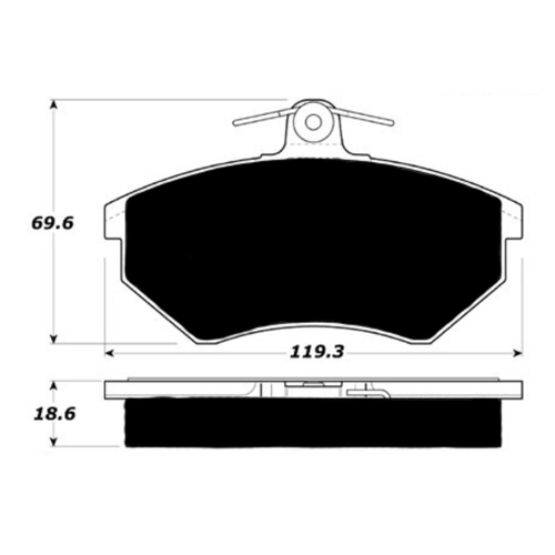 Porterfield AP227T R4-S Front Brake Pad, Audi 5000 2.1 Turbo 1981-1983