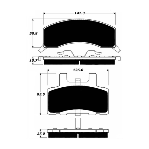 Porterfield AP370 R4-S Front Brake Pad, Chevrolet C20 8600 LB 1990-1993