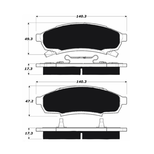 Porterfield AP376 R4-S Front Brake Pad, Buick Regal 2.8 1988-1990