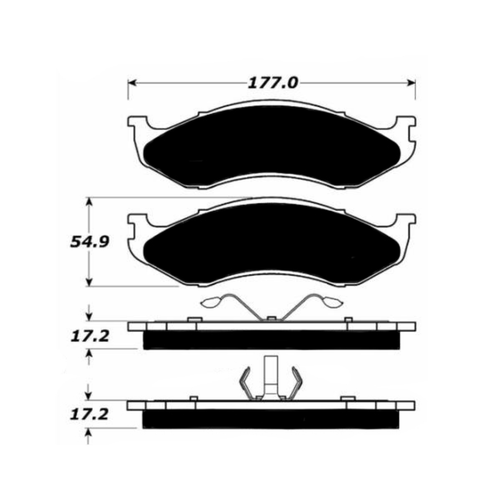 Porterfield AP477 R4-S Front Brake Pad, Jeep Cherokee 2.5 4WD 1990-1991