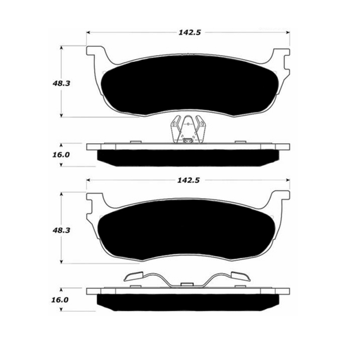 Porterfield AP711 R4-S Rear Brake Pad, Ford Expedition 4.6 2WD 1997-1999