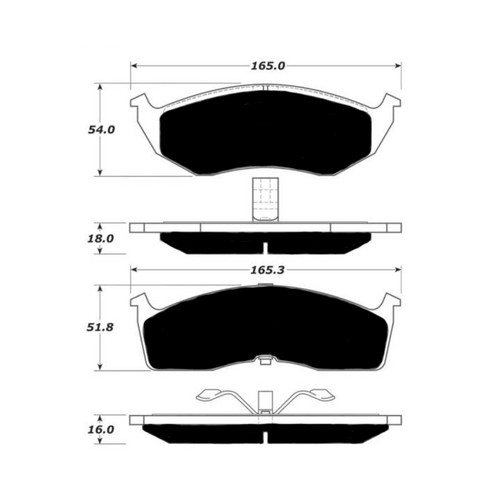 Porterfield AP730 R4-S Front Brake Pad, Chrysler 300M 3.5 1999-2004
