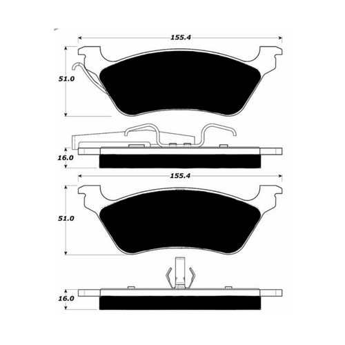 Porterfield AP858 R4-S Rear Brake Pad, Chrysler Town & Country 3.3 Rear Rotors 2001-2007