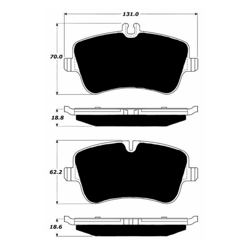 Porterfield AP872 R4-S Front Brake Pad, Mercedes-Benz C230 (W203) 1.8 Supercharged (European Model) 2002-2005