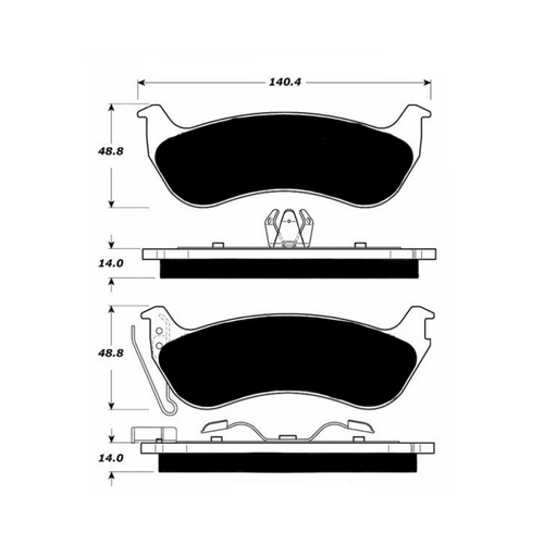 Porterfield AP964 R4-S Rear Brake Pad, Ford Explorer Sport Trac 4.0 2007-2011