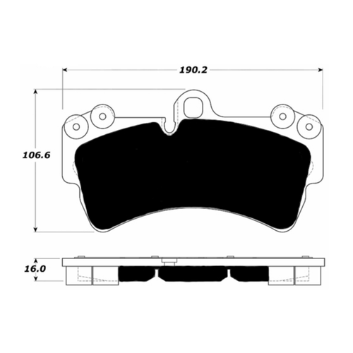 Porterfield AP977 R4-S Front Brake Pad, 350mm Rotor, Porsche Cayenne 4.5 (350mm Rotors) 2003-2007