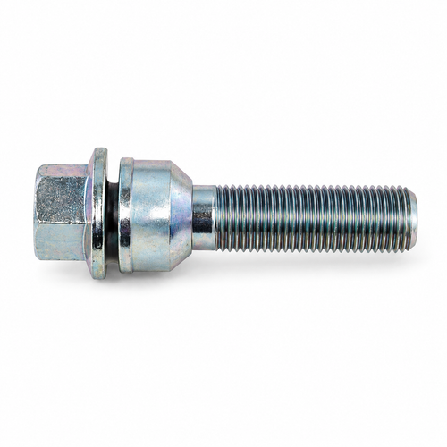 H&R 1455407 54mm Wheel Bolt, M14x1.5 VW/Audi Removable Ball Seat Silver, Set of 10